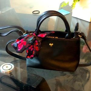 Black juicy couture purse with silk scarf